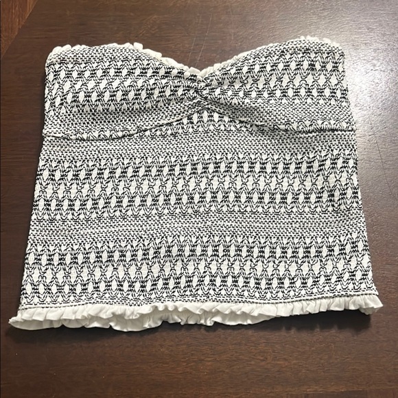 Anthropology Black and White Strapless Top - Picture 1 of 5